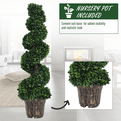Set of 2 Elegant Artificial Boxwood Spiral Topiary Trees - Easy Care Decor - plants - express.com