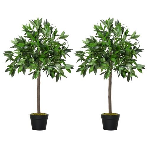 Set of 2 Faux Bay Laurel Ball Trees - Elegant Indoor & Outdoor Decor! - plants - express.com