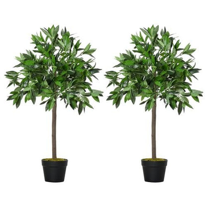 Set of 2 Faux Bay Laurel Ball Trees - Elegant Indoor & Outdoor Decor! - plants - express.com
