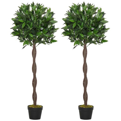 Set of 2 Faux Bay Laurel Ball Trees - Elegant Indoor & Outdoor Decor! - plants - express.com