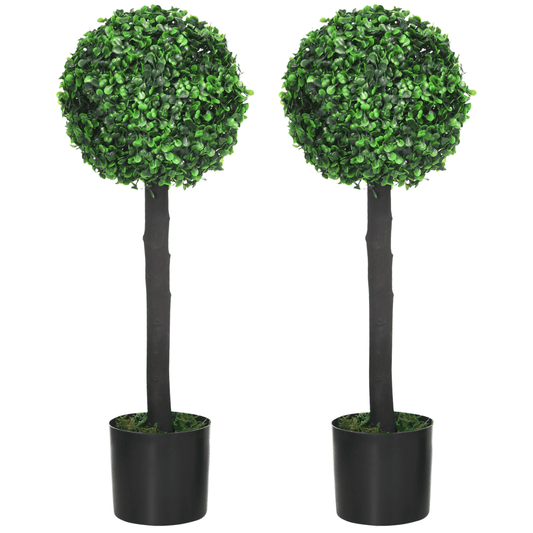 Set of 2 Lifelike Boxwood Ball Trees - Effortless Elegance for Any Space! - plants - express.com