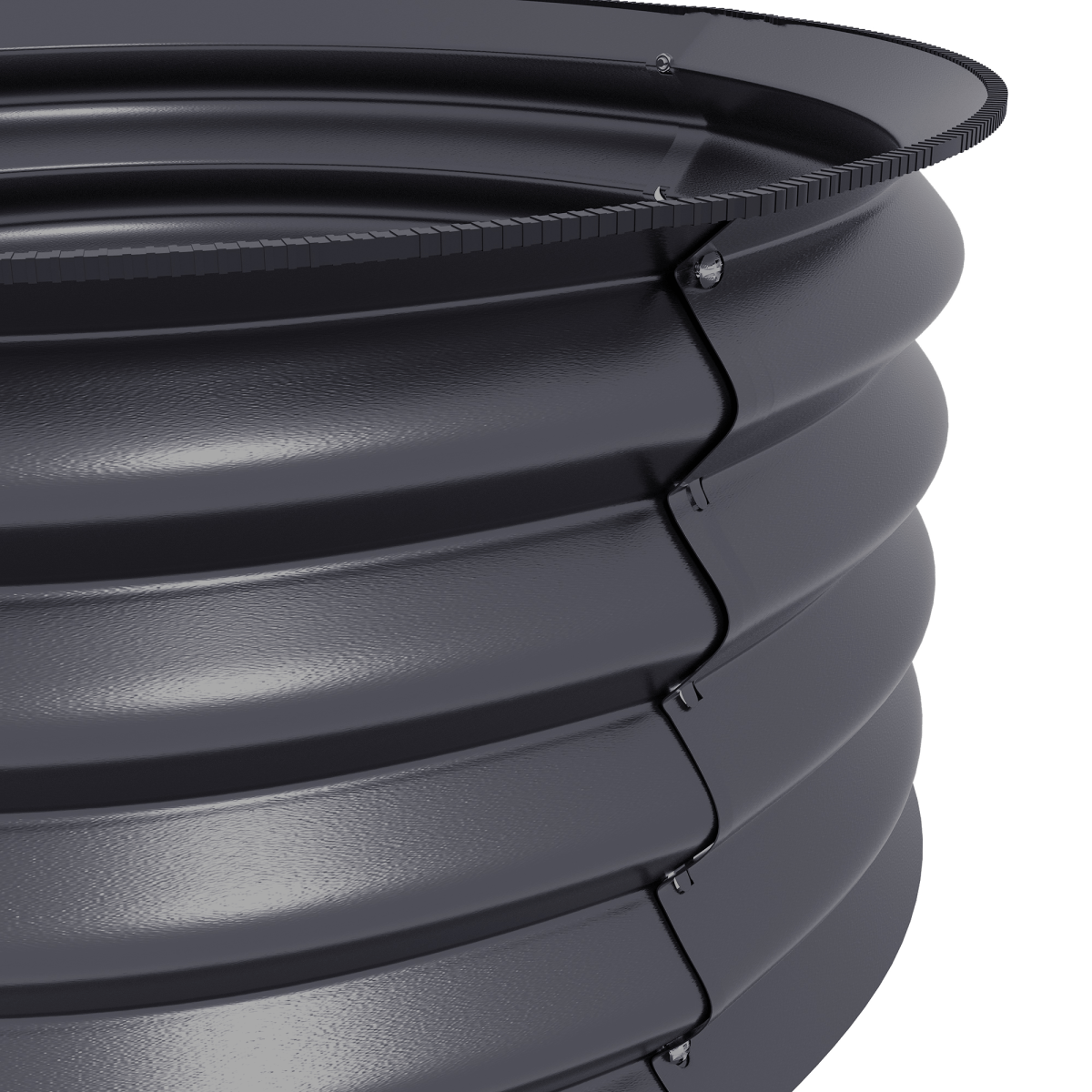 Set of 2 Raised Garden Bed Planter Boxes - Metal, Grey, Safety Edging - plants - express.com