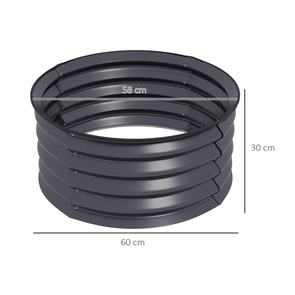 Set of 2 Raised Garden Bed Planter Boxes - Metal, Grey, Safety Edging - plants - express.com