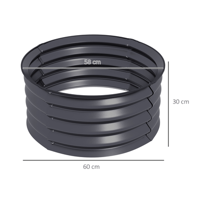 Set of 2 Raised Garden Bed Planter Boxes - Metal, Grey, Safety Edging - plants - express.com