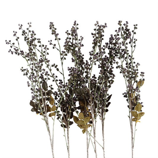 Set of 6 Artificial Dark Purple Berry Stems - Perfect for Arrangements! - plants - express.com
