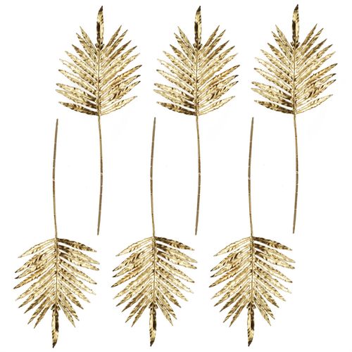 Set of 6 Elegant 95cm Gold Palm Leaves – Perfect for Stunning Arrangements! - plants - express.com