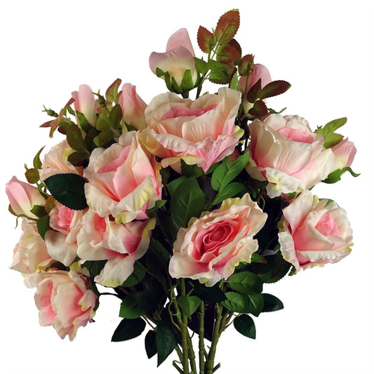 Set of 6 Luxurious Pink Silk Rose Stems - Perfect for Any Floral Arrangement - plants - express.com