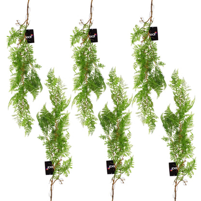 Set of 6 Stunning 100cm Artificial Hanging Maidenhair Ferns in Dark Green - plants - express.com