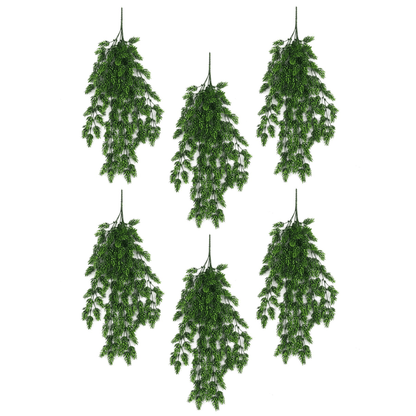 Set of 6 UV & Fire - Resistant 128cm Hanging Artificial Ferns - Lush Greenery - plants - express.com