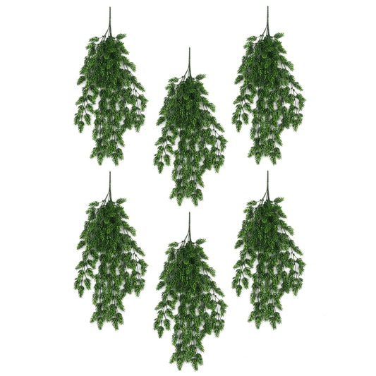 Set of 6 UV & Fire - Resistant 128cm Hanging Artificial Ferns - Lush Greenery - plants - express.com