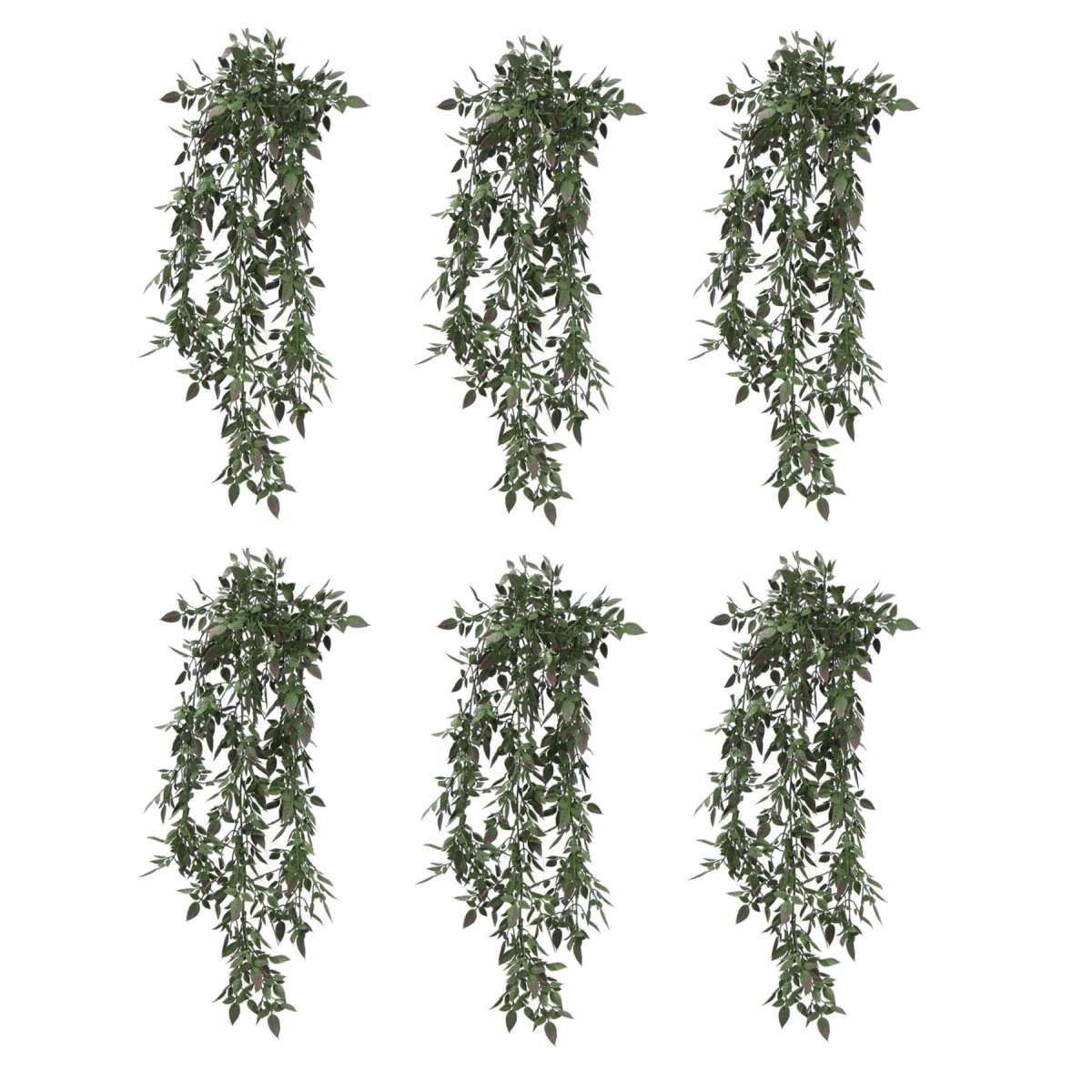 Set of 6 UV & Fire Resistant 76cm Hanging Artificial Angel Fern Plants - plants - express.com
