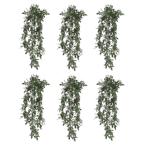 Set of 6 UV & Fire Resistant 76cm Hanging Artificial Angel Fern Plants - plants - express.com
