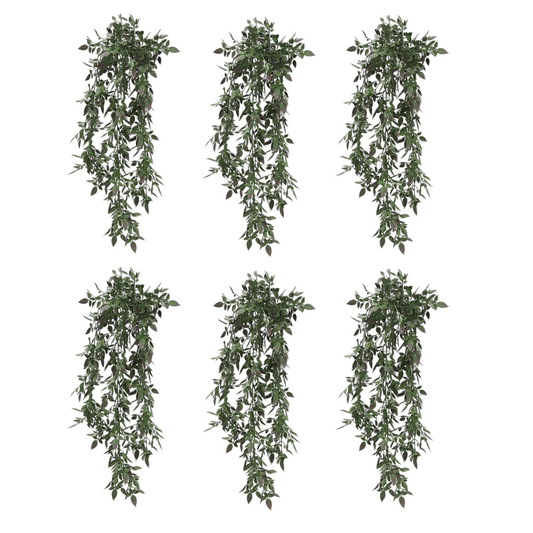 Set of 6 UV & Fire Resistant 76cm Hanging Artificial Angel Fern Plants - plants - express.com