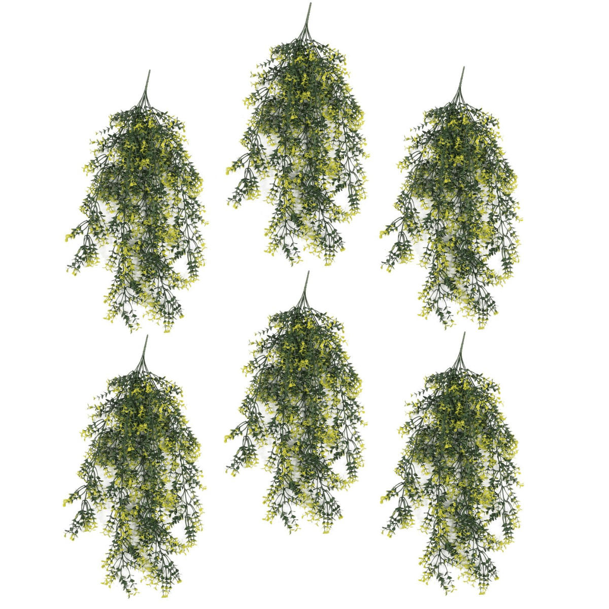 Set of 6 UV & Fire - Resistant Hanging Artificial Variegated Plants - 76cm - plants - express.com