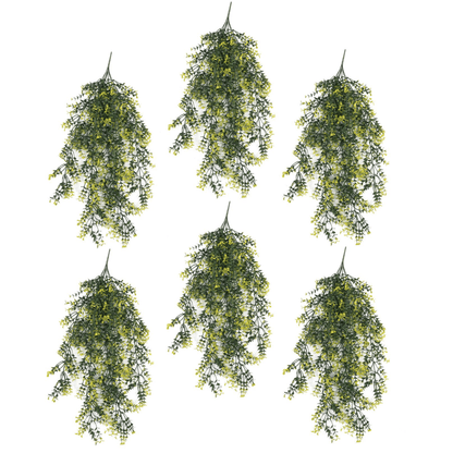 Set of 6 UV & Fire - Resistant Hanging Artificial Variegated Plants - 76cm - plants - express.com
