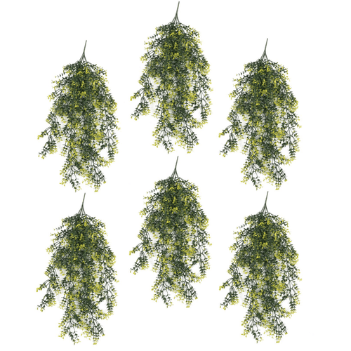 Set of 6 UV & Fire - Resistant Hanging Artificial Variegated Plants - 76cm - plants - express.com