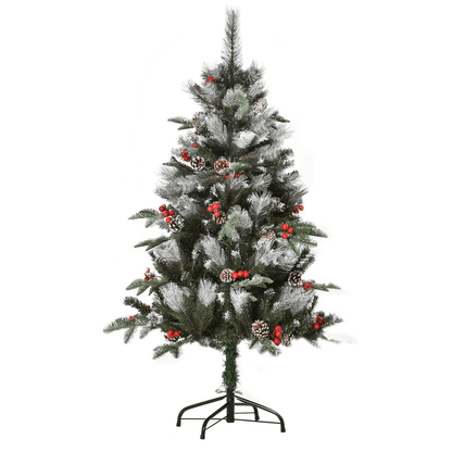 Snow - Dipped 4FT Christmas Tree with Berries & Pinecones - Festive & Foldable! - plants - express.com