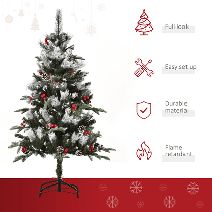 Snow - Dipped 4FT Christmas Tree with Berries & Pinecones - Festive & Foldable! - plants - express.com