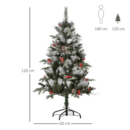 Snow - Dipped 4FT Christmas Tree with Berries & Pinecones - Festive & Foldable! - plants - express.com