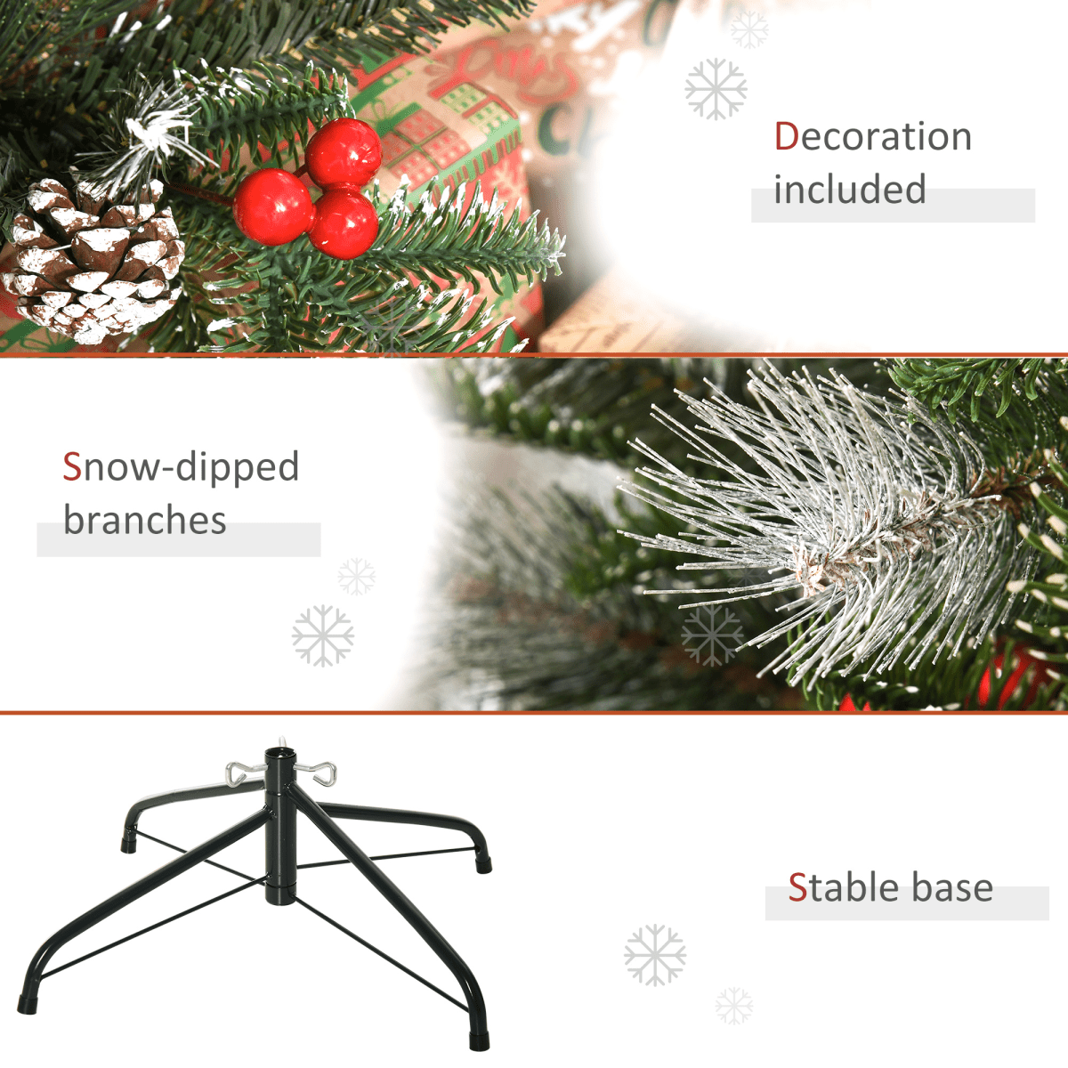 Snow - Dipped 4FT Christmas Tree with Berries & Pinecones - Festive & Foldable! - plants - express.com