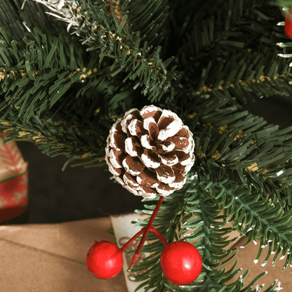 Snow - Dipped 4FT Christmas Tree with Berries & Pinecones - Festive & Foldable! - plants - express.com