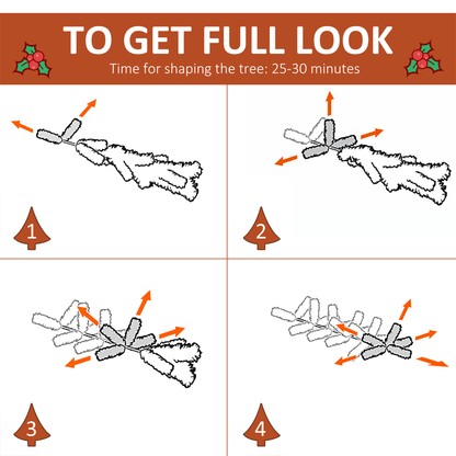 Snowy Elegance: 6FT Foldable Artificial Christmas Tree with Berries & Pinecones - plants - express.com