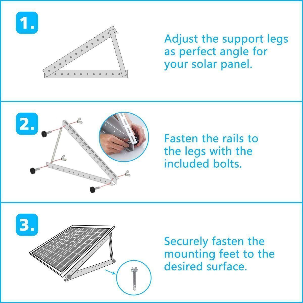 Solar Panel Brackets Adjustable Angle Mounting Frame Shed Boat Ground Mount S - plants - express.com