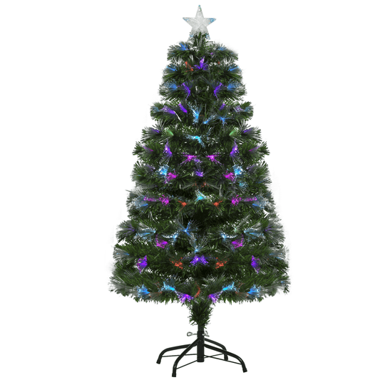 Sparkling 4FT Multicolored LED Fiber Optic Christmas Tree with Star Topper - plants - express.com