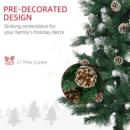 Sparkling 5' Snowy Pine Cone Artificial Christmas Tree for Festive Home Decor - plants - express.com