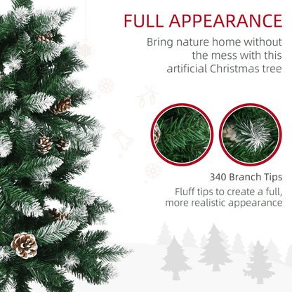 Sparkling 5' Snowy Pine Cone Artificial Christmas Tree for Festive Home Decor - plants - express.com