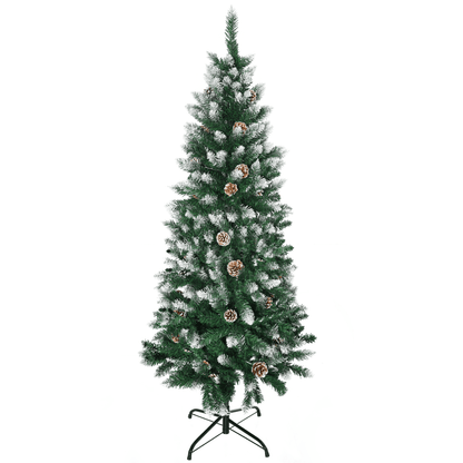 Sparkling 5' Snowy Pine Cone Artificial Christmas Tree for Festive Home Decor - plants - express.com