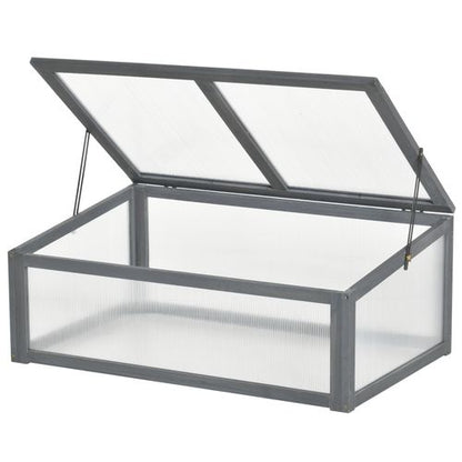 Square Wooden Greenhouse with Tilted Top – Polycarbonate Cold Frame for Gardens - plants - express.com