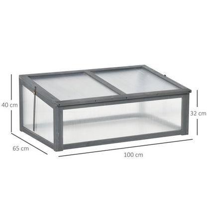 Square Wooden Greenhouse with Tilted Top – Polycarbonate Cold Frame for Gardens - plants - express.com