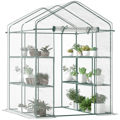 Steel Frame Greenhouse Steel Frame, 2 Shelves - plants - express.com