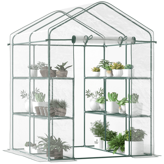 Steel Frame Greenhouse Steel Frame, 2 Shelves - plants - express.com