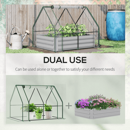 Steel Raised Garden Planter Box Kit with Greenhouse, for Dual Use, Clear - plants - express.com