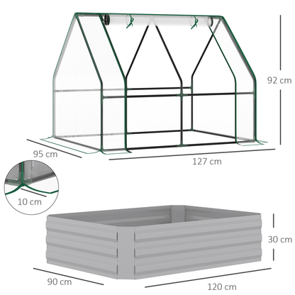 Steel Raised Garden Planter Box Kit with Greenhouse, for Dual Use, Clear - plants - express.com