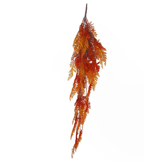 Stunning 100cm Autumn Orange Artificial Maidenhair Fern – Perfect Hanging Décor! - plants - express.com