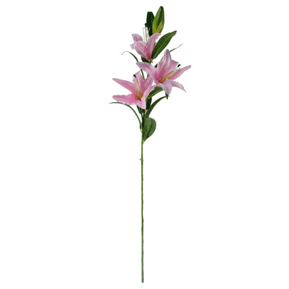 Stunning 100cm Pink Lily & Fern Floral Arrangement in Elegant Glass Vase - plants - express.com
