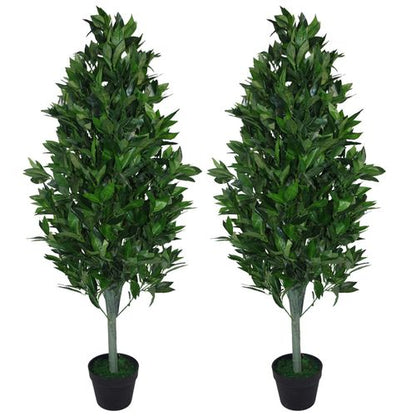Stunning 120cm Artificial Bay Tree Pyramid Cone - No Maintenance Needed! - plants - express.com