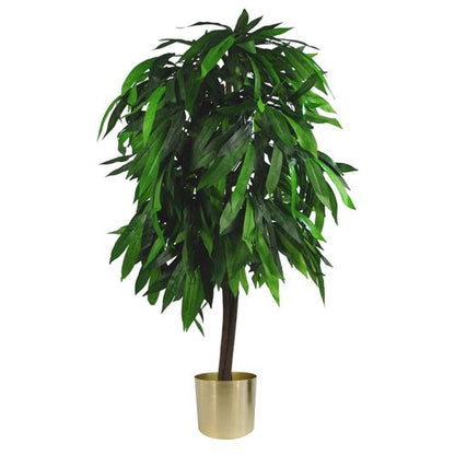 Stunning 120cm Artificial Mango Tree with Stylish Metal Planter - plants - express.com