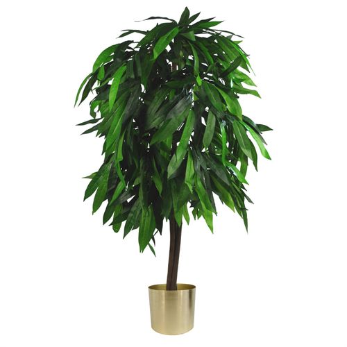 Stunning 120cm Artificial Mango Tree with Stylish Metal Planter - plants - express.com