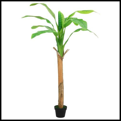 Stunning 180cm Artificial Banana Tree with Black Pot - Lush Green Décor - plants - express.com