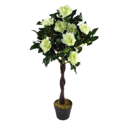 Stunning 3ft Twisted Vine Artificial Cream Rose Wedding Tree - Elegance Redefined! - plants - express.com