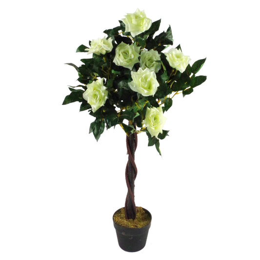 Stunning 3ft Twisted Vine Artificial Cream Rose Wedding Tree - Elegance Redefined! - plants - express.com