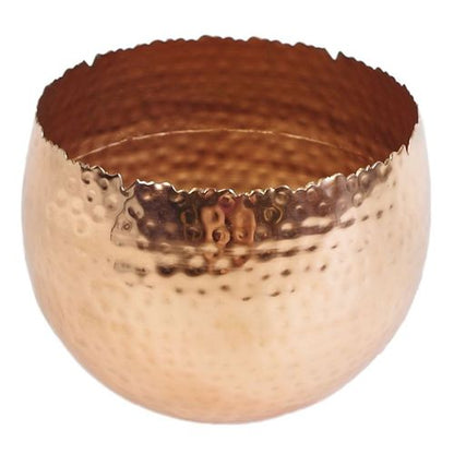 Stunning 40cm Artificial Red Poinsettia in Elegant Copper Curved Planter - plants - express.com