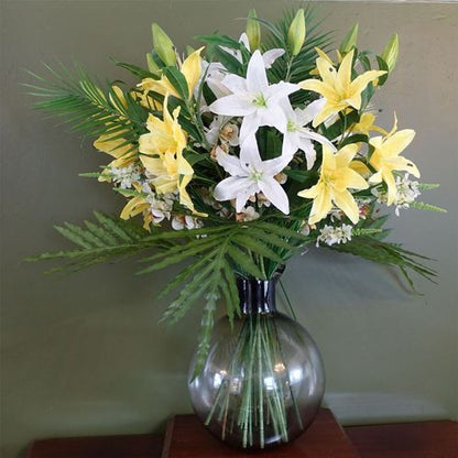 Stunning 40cm Grey Smoke Glass Vase - Oversized Elegance for Any Space! - plants - express.com