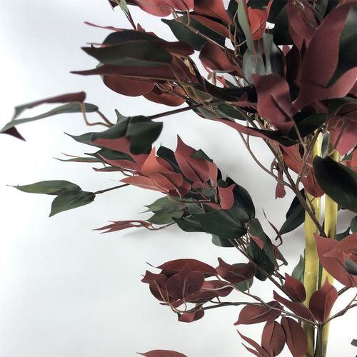 Stunning 4ft Red Ficus Tree in Gold Planter - Lifelike & Long - Lasting Decor - plants - express.com