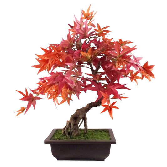 Stunning 50cm Artificial Red Maple Bonsai Tree - Ideal Home Décor! - plants - express.com