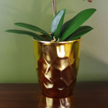 Stunning 54cm Dark Pink Artificial Orchid in Elegant Gold Pot - plants - express.com